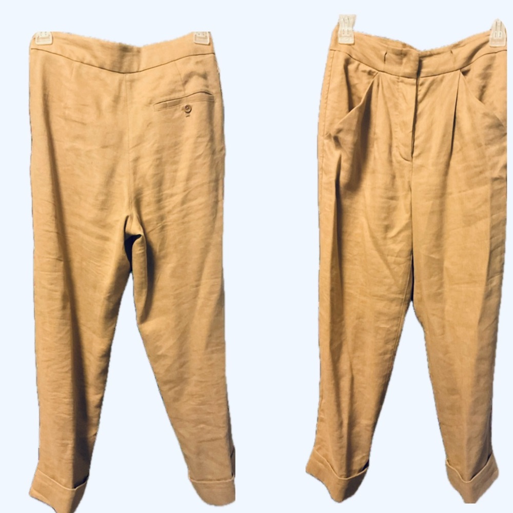 ARITZIA Wilfred Allant Pant  Camel  Button Fly Cropped Trousers( flawed)